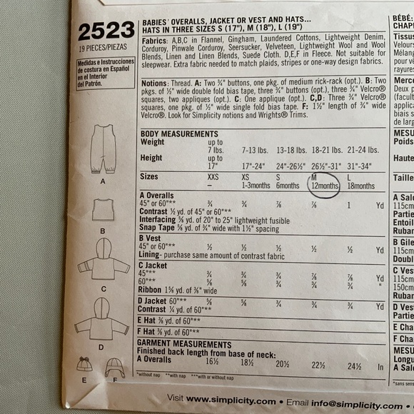 🧸 4 PATTERNS for $20 … OVERALLS, JACKET OR VEST AND HATS for Baby - Picture 3 of 4